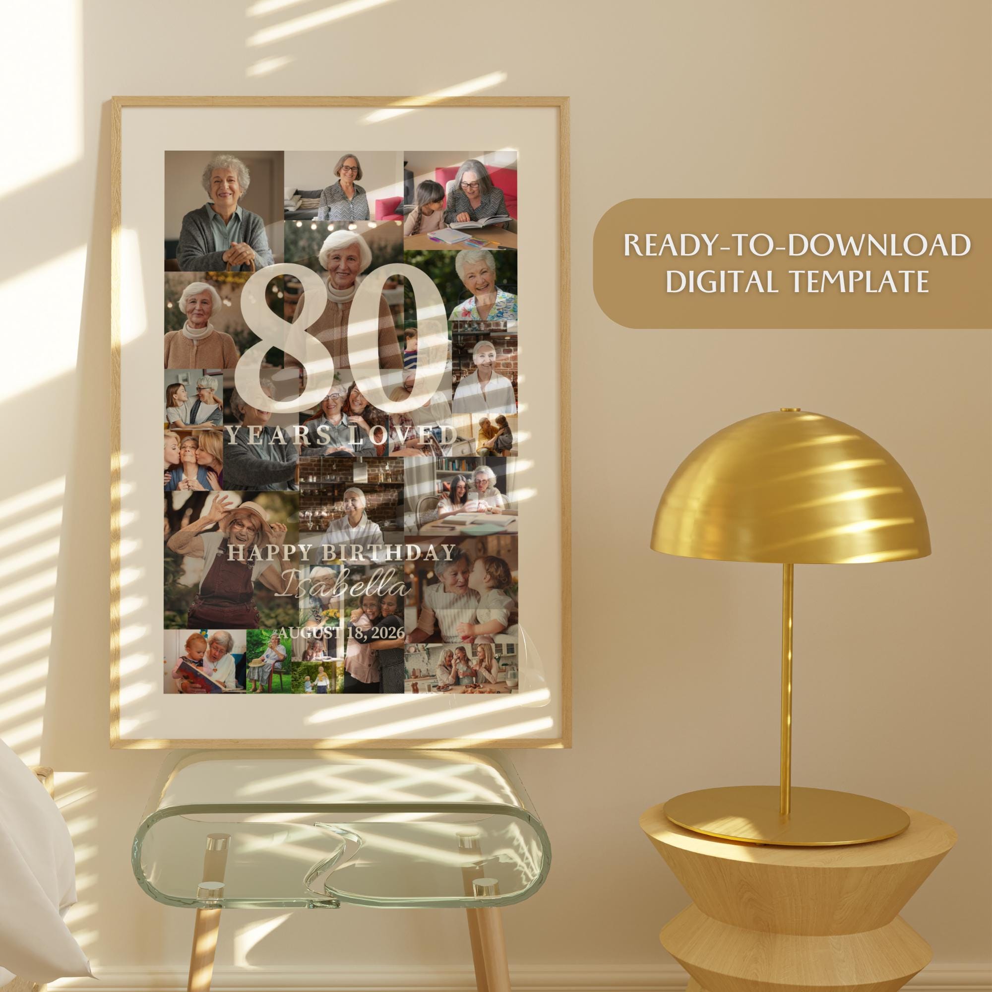 80th Birthday Photo Collage Frame Gift, 80th Birthday Gift for Men and ...
