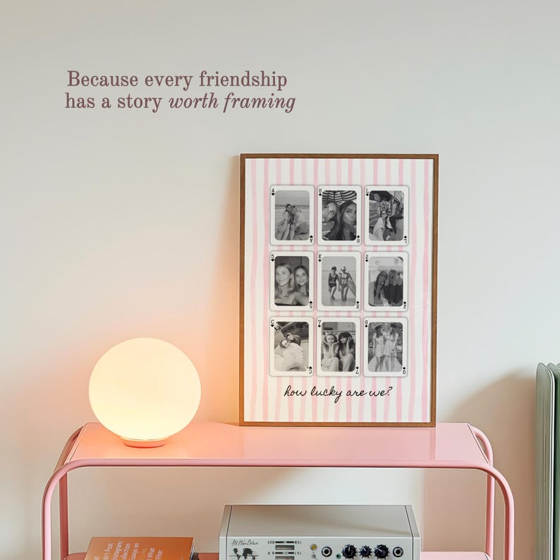 Payment Quote Example How Lucky Are We Pink Retro Quote Wall Art, Custom Photo Collage ...
