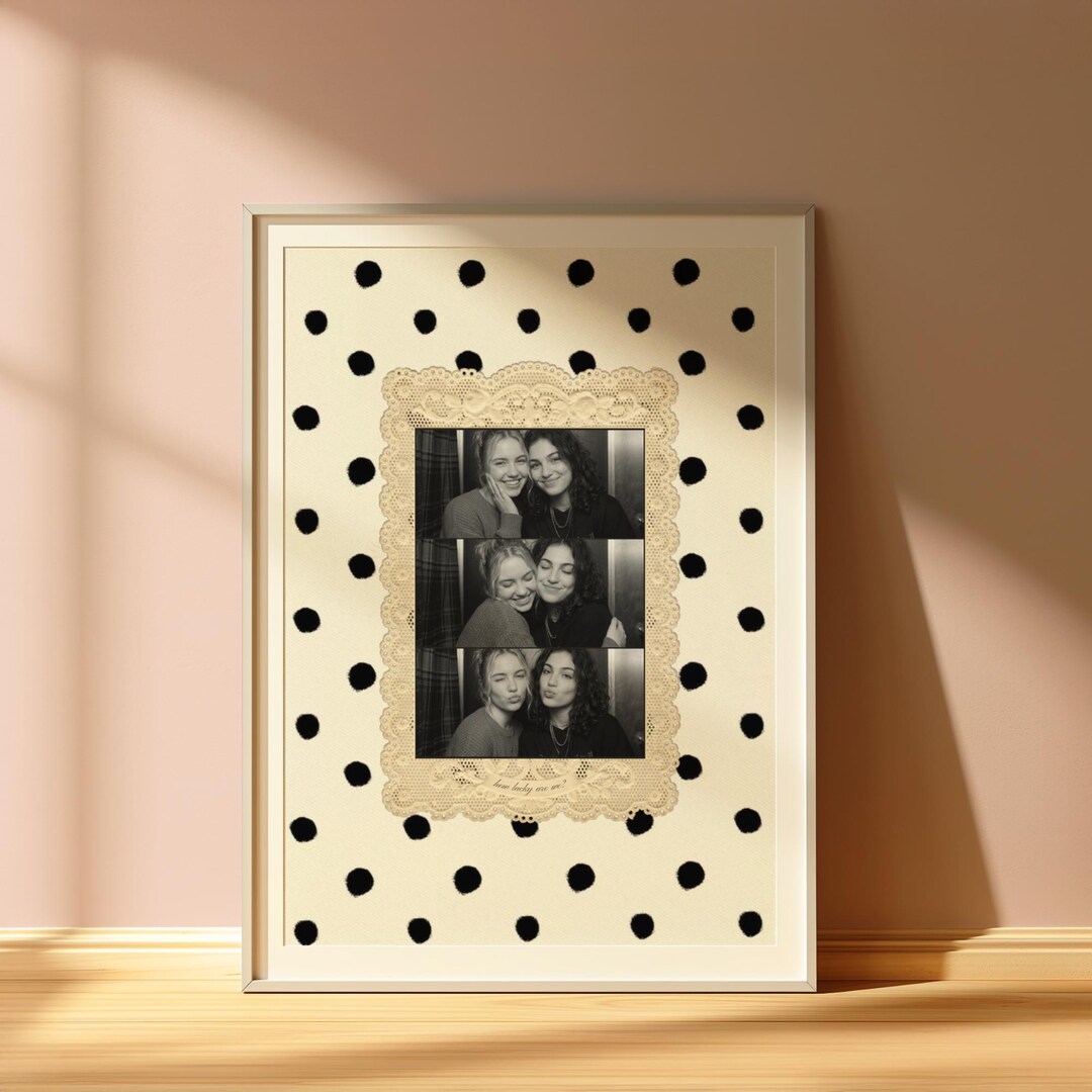 Curated visual reference: Retro Montage Collage Wall Reference: How Lucky Are We Retro Wall Art Personalized Vintage Photo