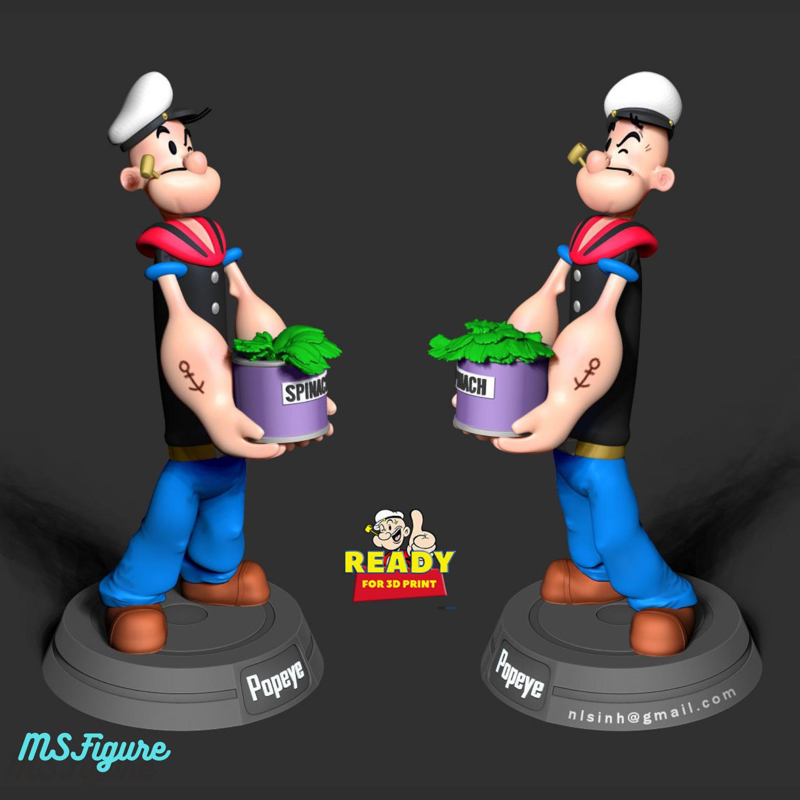 ポパイ 3-Dアニメーションアクション パペット Papeye Figure, 3D Painted Figures, Action Figure, Miniature