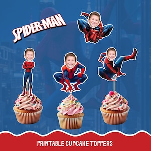 Spiderman cupcake toppers, gepersonaliseerde taartdecoratie, cupcake verjaardag glitter, superheld cupcake toppers, feestgunst