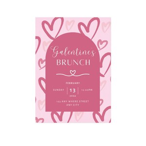 Invitación personalizable para el brunch de Galentine