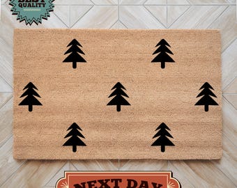 Christmas Tree Doormat, Holiday Porch Decor