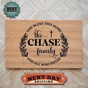 Personalized Doormat, Front Door Decor, Welcome Mat, Name Doormat, Outdoor Mat, Front Door Mat, Home Decor, Wedding Gift, Coir Doormat