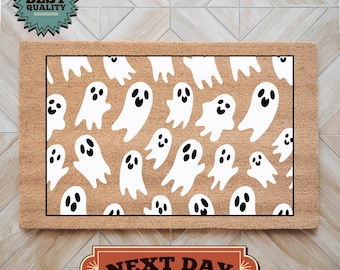 Ghosts Halloween Doormat, Outdoor Mat, Halloween Porch Decor, Fall Decor, Welcome Mat, Boo Doormat, New Home Gift, Front Door Decor