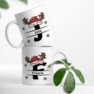 Personalized Christmas Mug, Christmas Mugs, Christmas Coffee Cup, Hot Chocolate Mug, Custom Christmas Mug, Reindeer Mug, Christmas Gift