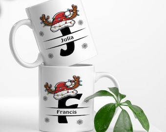 Personalized Christmas Mug, Christmas Mugs, Christmas Coffee Cup, Hot Chocolate Mug, Custom Christmas Mug, Reindeer Mug, Christmas Gift