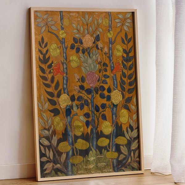 Vintage Rose by Emile Bernard Art Print , Vintage Rose Print, Living Room Decor, Vintage Wall Art, Botanical Wall Art, Housewarming Gift