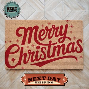 Merry Christmas Doormat, Christmas Doormat, Holiday Gift, Christmas Decor, Patio Decor, Outdoor Doormat, Merry Christmas, Front Door Decor