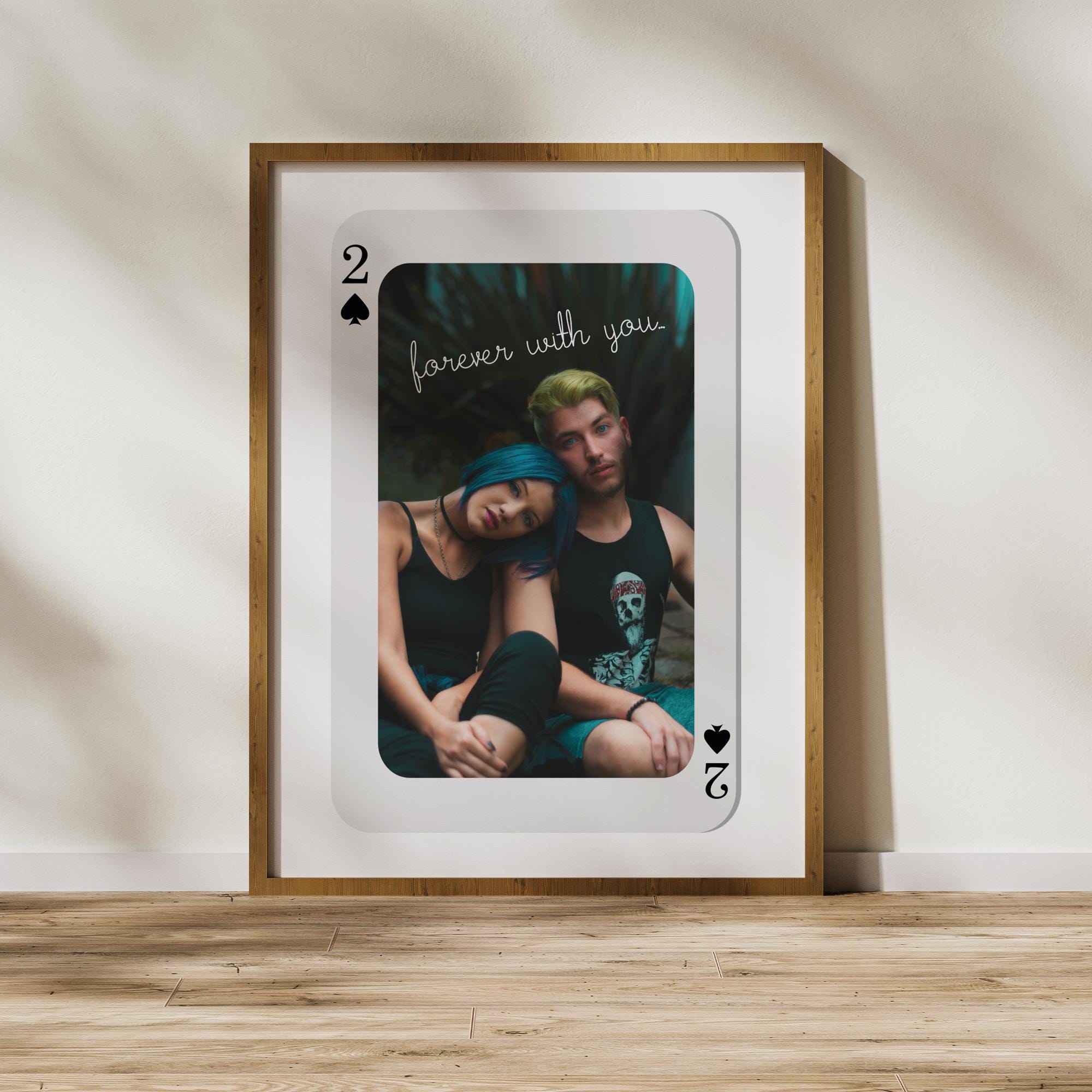 Custom Playing Card Print, Couple Photo Frame, Personalized Gift ...