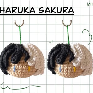 Wind Breaker, Haruka Sakura, Digital Download, Crochet Amigurumi Keyring Pattern