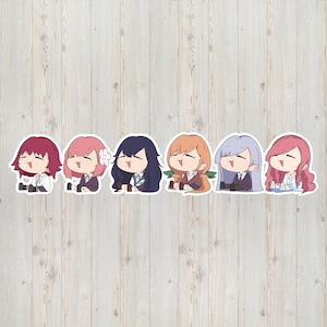 Sticker 100 vriendinnen die echt van je houden, Hakari Hanazono, Karane Inda, Shizuka Yoshimoto, Nano Eiai, Kusuri Yakuzen, Hahari Hanazono, sticker