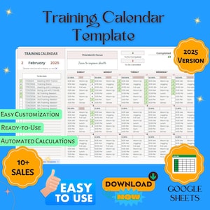 Plantilla de calendario de entrenamiento, planificador de fitness editable para programar entrenamientos, rastreador de ejercicios personalizable, ideal para entrenadores personales y gimnasios.