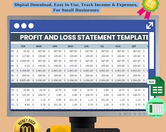 Profit and Loss Statement Template: Google Sheets (Digital Download)