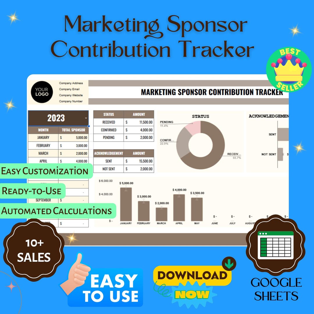 Marketing Sponsor Contribution Tracker Template, Sponsorship Fund ...