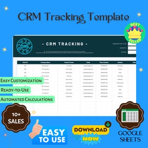 CRM Tracking Template, Editable Google Sheets, Customer Relationship Management Spreadsheet for Business