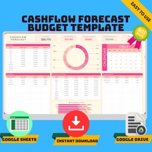 Cashflow Forecast Template: Editable Budget Tracker (Google Sheets Digital Download)
