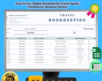 Sjabloon reisboekhouding: Google Spreadsheets voor freelancers (digitale download)
