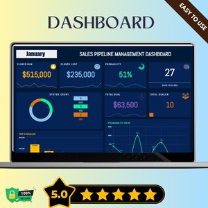 Sales Pipeline Dashboard for Google Sheets CRM, Lead Tracking, Sales Forecasting, Pipeline Management, Business Analytics, Sales Reporting Tool