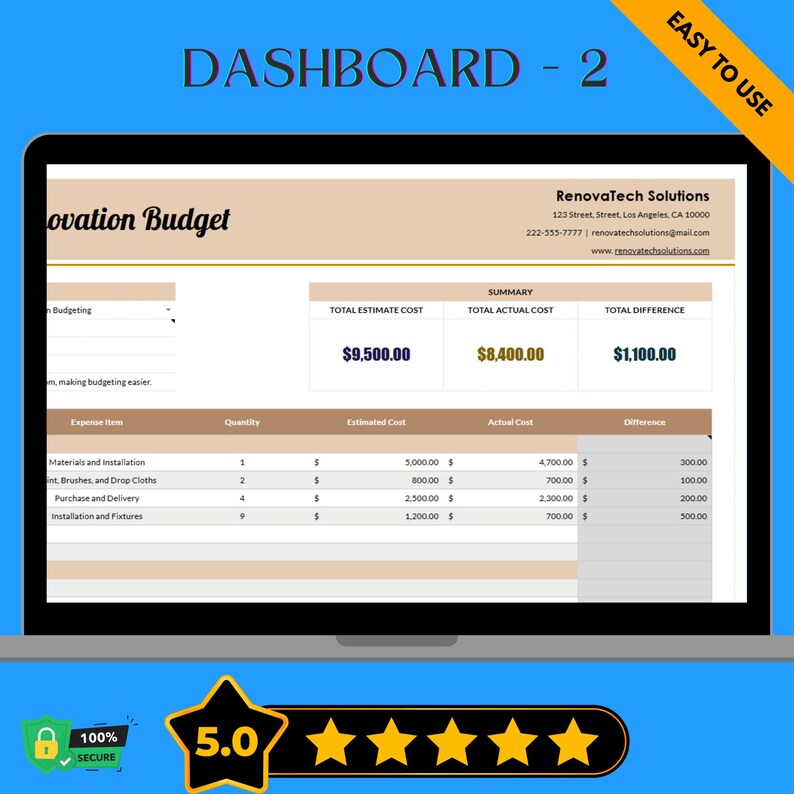 Image showcasing Room by Room Renovation Budget Template, Home Remodel Cost Planner ...