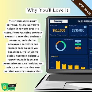 Sales Pipeline Dashboard for Google Sheets CRM, Lead Tracking, Sales Forecasting, Pipeline Management, Business Analytics, Sales Reporting Tool