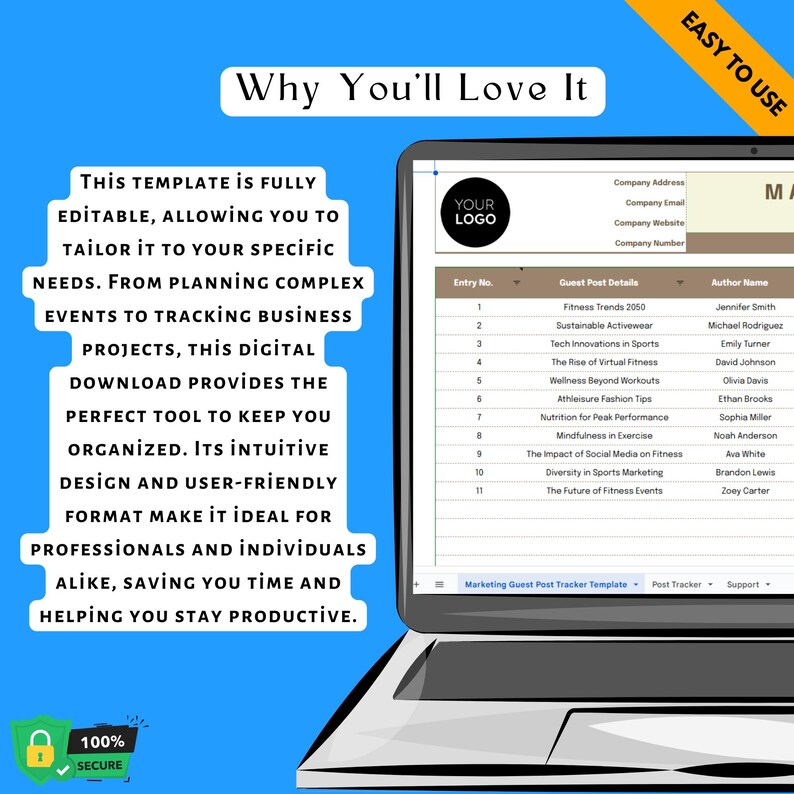 Guest Post Tracker Template Marketing Outreach Planner (google Sheets