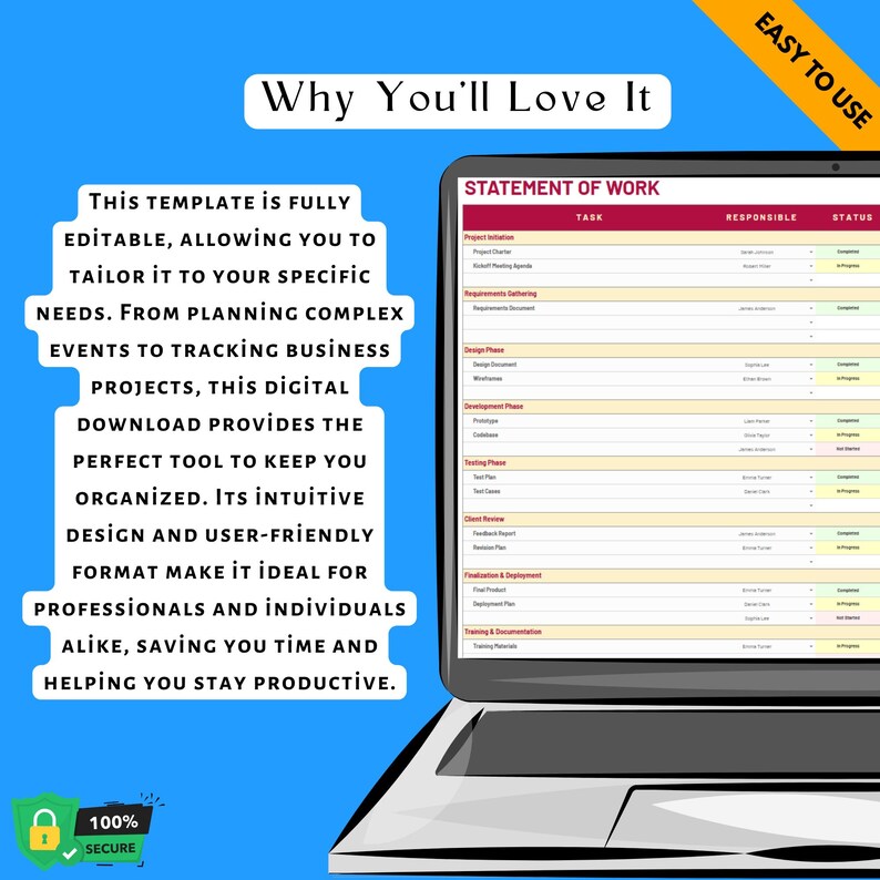 Basic Statement of Work Template, Google Sheets SOW Agreement & Work ...