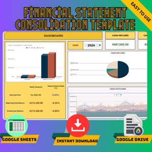 Financial Statement Consolidation Template,Google Sheets Consolidated Reports,Digital Download for Multi-Entity Financial Managemen