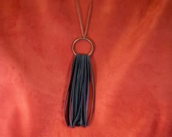 Fringe Circle Bike Tube Necklace