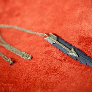 Vegan Feather & Arrow Necklace