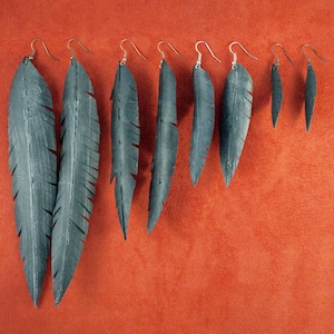 Vegan Feather Bike Tube Earrings