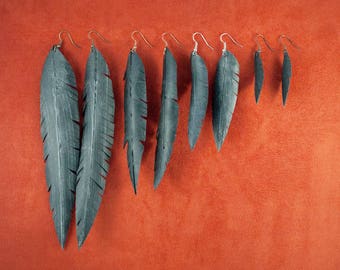 Vegan Feather Bike Tube Earrings