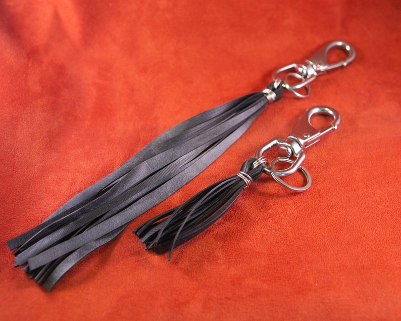 Thick Fringe Keychain made of Recycled Bicycle Inner Tube image 1