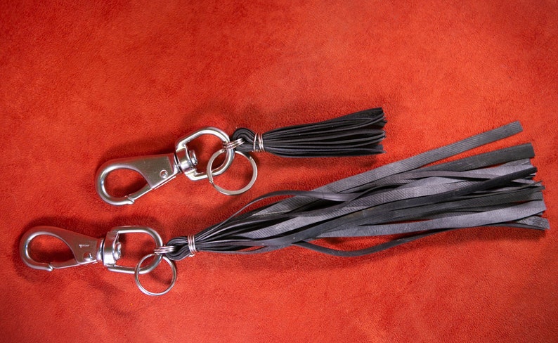 Thick Fringe Keychain made of Recycled Bicycle Inner Tube image 5