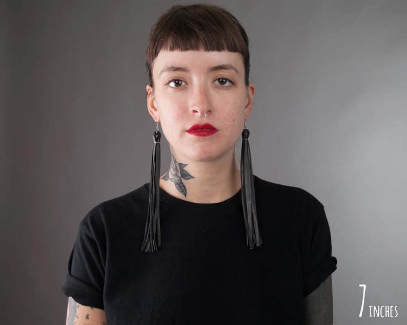 Fringe Bike Tube Earrings image 3