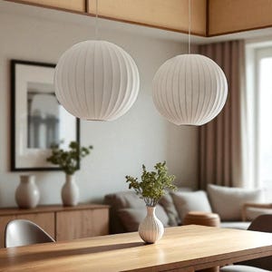 Modern Silk Pendant Light | Japandi Ceiling Lamp | Minimalist Hanging Lampshade | Soft Ambient Lighting Fixture | SoraTobu Decor