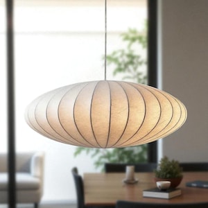 Wabi-Sabi Origami Ceiling Lamp | Handmade Japanese Silk Pendant Light | Minimalist Zen Hanging Light | Dining Room, Bedroom, Restaurant