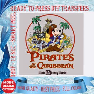 Disney Mickey Pirates of Caribbean Dtf, Disney A Pirate Life for me DTF Transfers, Disney Pirates dtf Ready to Press, Pirates Heat Press Dtf