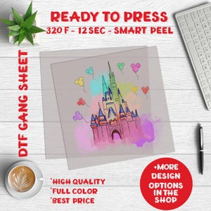 Happiest Place On Earth Transfer, Disney Ready To Press, Mickey Mouse Heat Transfer, Most Magical Place DTF, Disneyland DTF Transfer