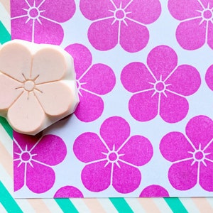 Sello de goma Ume, sello de flor de ciruelo japonés, sello tallado a mano, regalo artesanal para mamá