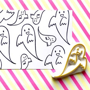 Timbro in gomma fantasma, timbro di Halloween, timbro intagliato a mano per la creazione di biglietti, regalo creativo per bambini