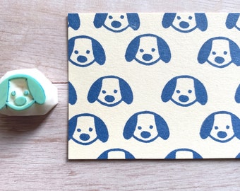 Dog rubber stamp, Beagle puppy stamp, Hand carved stamp by talktothesun