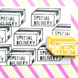 Special delivery rubber stamp, Business packaging stamp, Hand carved stamp by talktothesun