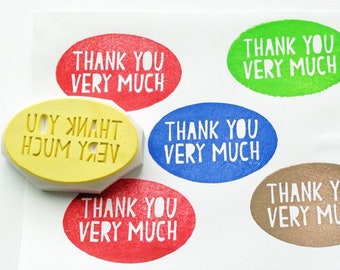 Thank you very much rubber stamp, Business packaging stamp, Hand carved stamp