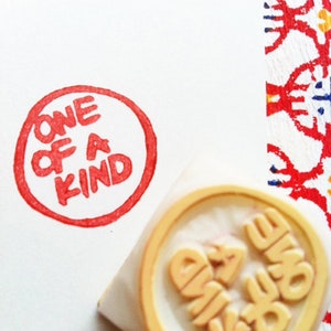 One of a kind rubber stamp, Artwork packaging stamp, Hand carved stamp