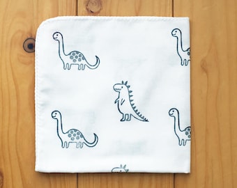 Dinosaur handkerchief, Kids cotton hankie, Reusable cloth tissue, Eco friendly gift