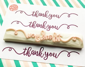 Thank you rubber stamp, Calligraphy message stamp, Hand carved stamp by talktothesun