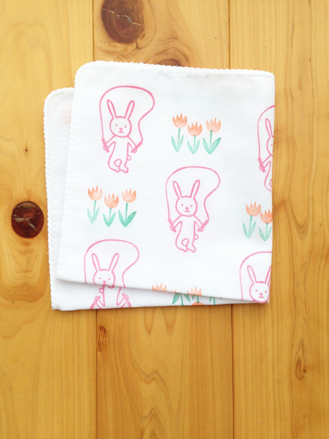 Rabbit Handkerchief, Children Cotton Hankie, Japanese Hand Towel ...