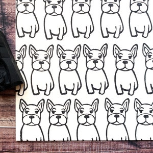 Französische Bulldogge Stempel, Hund Stempel, Handgeschnitzter Stempel, Geschenk für Hundeliebhaber