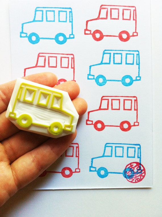 Car rubber stamp vehicle stamp automobile stamp hand Etsy